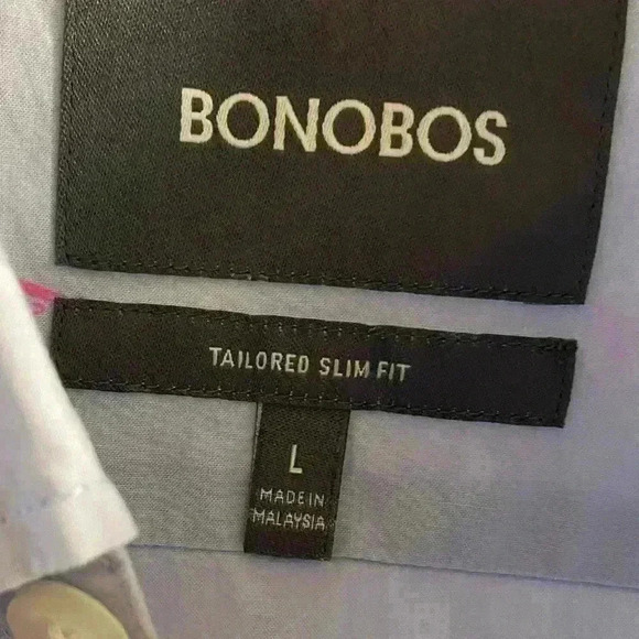 Bonobos tailored slim fit men button front shirt long sleeves shark print Large - Picture 6 of 7